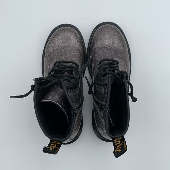 Dr Martens glitter gunmetal combat boots sparkles punk glam woman’s size 7 - Picture 9 of 11